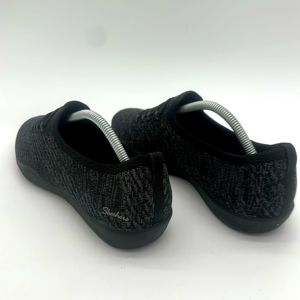 Skechers Women's Black Knit Slip-On Sneakers - Picture 10 of 12